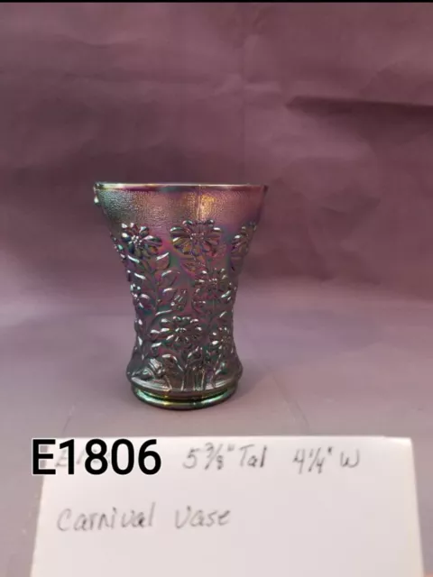 Imperial Carnival Daisy Glass Vase - 5 3/8"