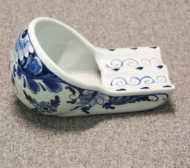 Delft Blue Ashtray Unusual Cradle Shape Hand painted Artist Signed