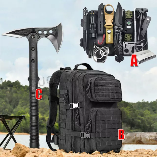 Camping Axt Beil Taktische Rucksack Survival Gear Kit Tomahawk Überleben Tool