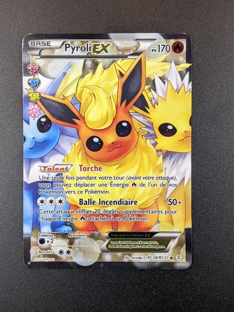 Pokemon Card Flareon EX Pyroli Full Art French LP-NM RC28/RC32