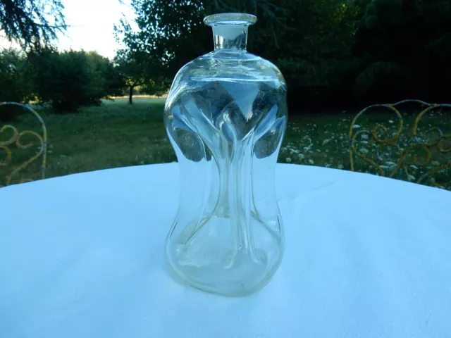 HOLMEGAARD CARAFE BOUTEILLE en VERRE SOUFFLEE "KLUK" DESIGN SCANDINAVE 1970