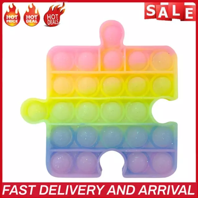 Rainbow Glitter Push Bubble Sensory Autism Kid Anti Stress Toy (Stitching)