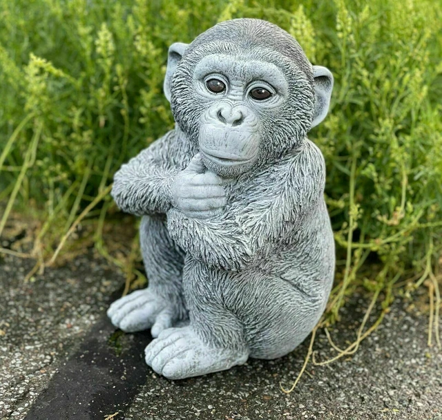 FABRIQ Figurine décorative en pierre artificielle, tête de mort