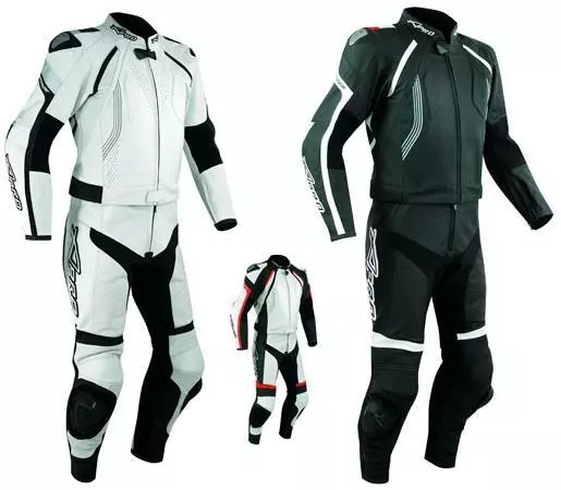 Combinaison Cuir Blouson Pantalon 2 pc. Piste Moto Motard Racing Protections CE