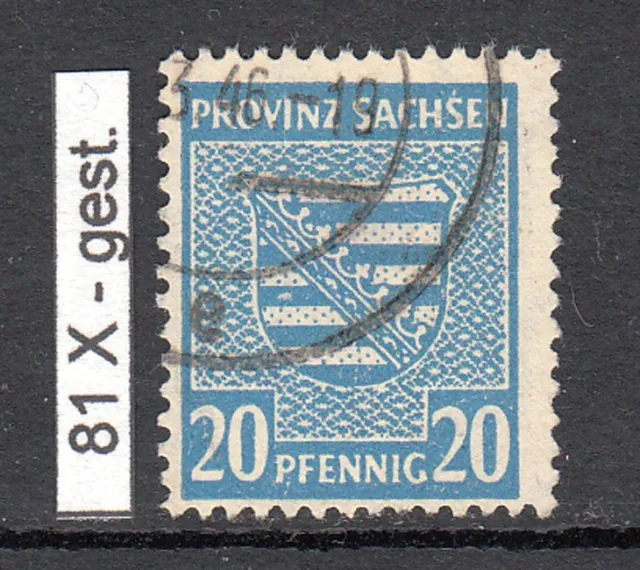 SBZ - Provinz-Sachsen Mi.Nr. 81 X  Wz. 1X gestempelt
