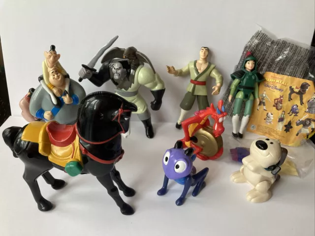 8 Vintage McDonalds Happy Meal Spielzeug Disney Mulan 1998 Figuren Krieger Komplettset