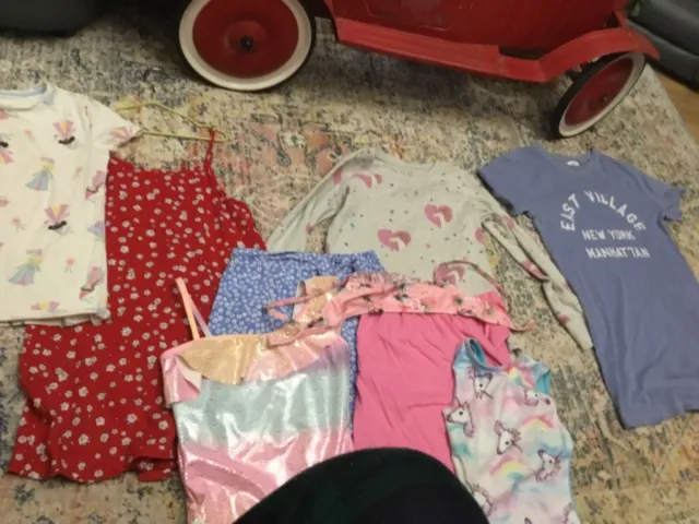 Bundle of 9 items age 6 -8 yrs tops dress swimsuit shorts next matalan