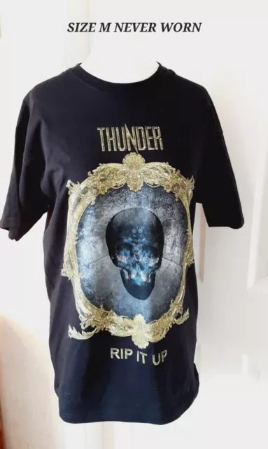 Thunder ROCK GROUP  RIP IT UP Tour T-Shirt  12 - 14 unisex BLACK NEW UNWORN