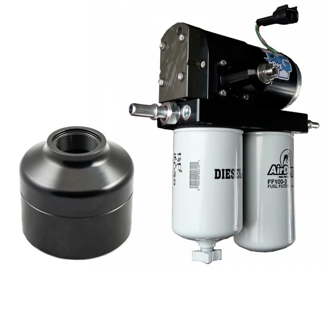 AirDog II 5G 220 GPH Fuel Pump/Rudy's Black Filter Cap For 11-14 GM 6.6L Duramax