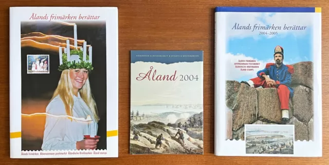 2x stamps yearbook: Åland 2002-2003, 2004-2005 + folder 2004, very good