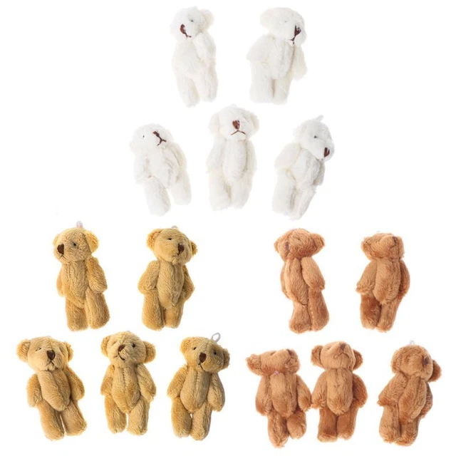 Plush Joint Bear Figure Lovely Mini Keychain Pendant for Handbag Purses Accs