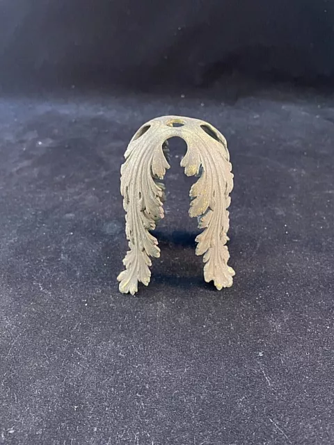 Antique Ornate Cast Brass Husk Light Fixture Part