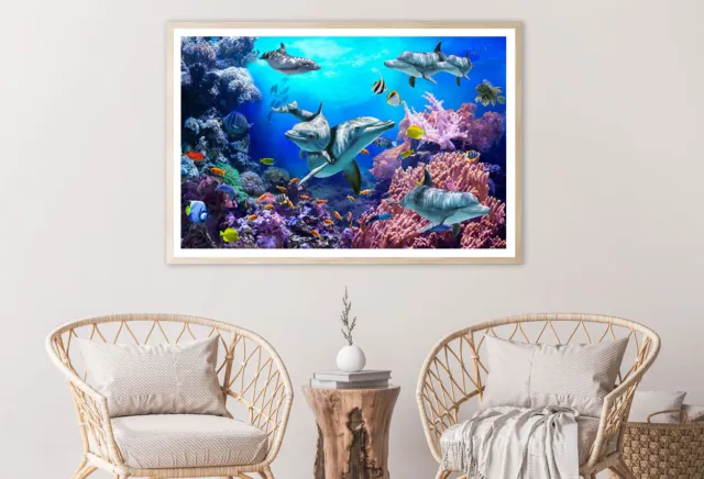Coral Reef Fish in Water Aquarium Print Premium Poster High Quality choose sizes