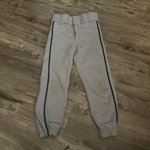 Easton Baseball pants youth medium Grey With Green Stripe