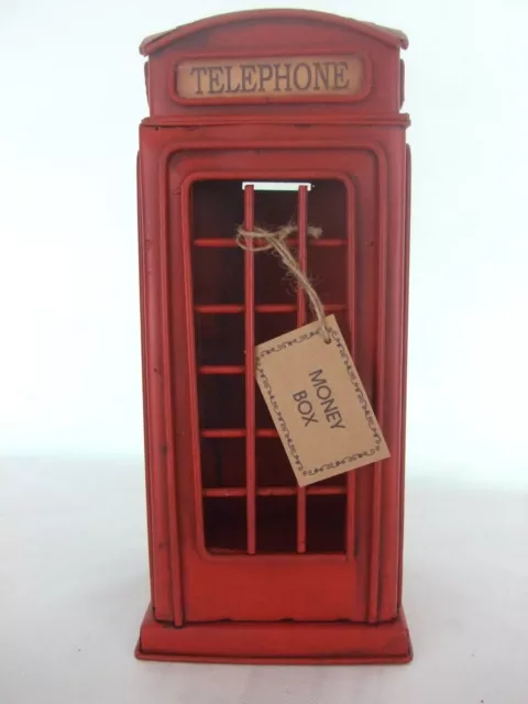 Telephone Money Box / Tin Plate Model /Ornament /Gift/ Red