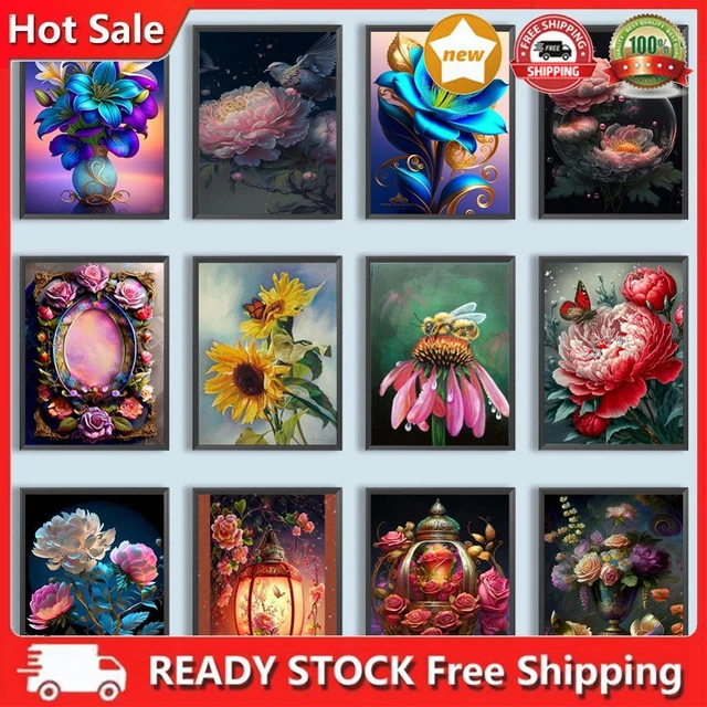 5D DIY Full Round Drill Diamond Painting Flower Kit Home Decoration Art Craft