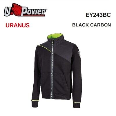 U-Power Uranus Black Carbon  Ey243Bc Felpa Senza Cappuccio Con Cerniera