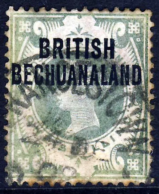 BRITISH BECHUANALAND QV 1894  Overprinted GB 1/- Dull Green SG 37 FU