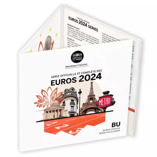 2024 Frankreich Euro KMS BU 3,88 Euro Set mit neuen 10, 20 & 50 Cent France