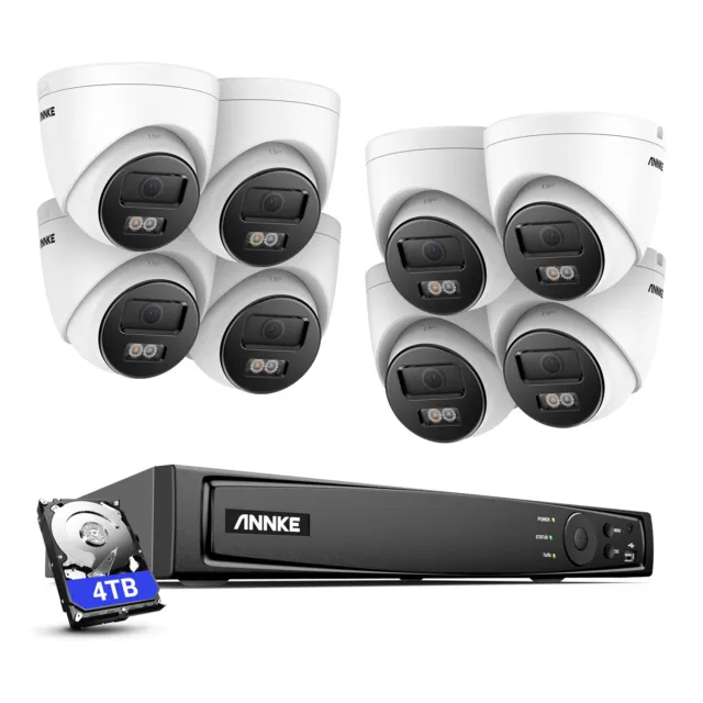 Cámara de Vigilancia ANNKE 8MP 4K POE AI con Audio 12MP NVR Color Visión Nocturna IP67