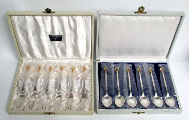 SET OF 6 Vintage Sorensen Denmark Golden Crown Sterling