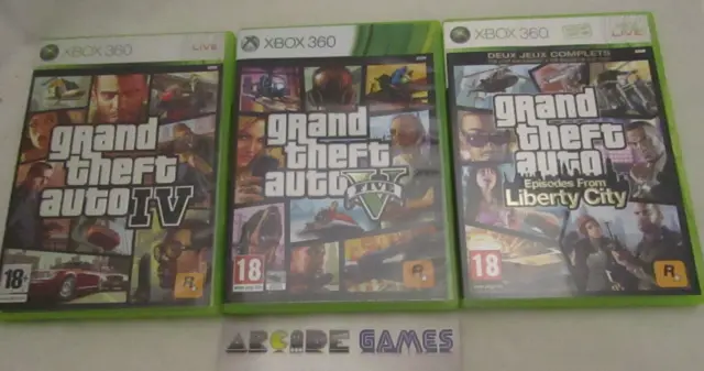 Lot 3 Jeux Xbox 360 Gta Grand Theft Auto Iv + V + Liberty City (Avec Plans)