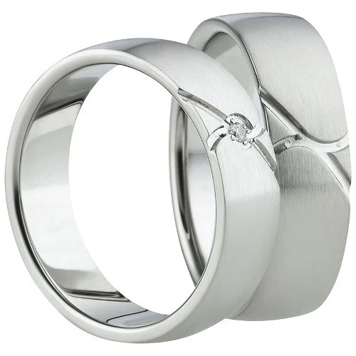 Anneau Anneaux D'Amitié Bague de Couple Fiançailles Titan en Argent Avec