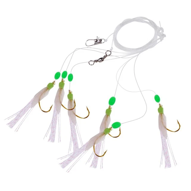 6pcs rigs lockt Seefischerei cod  bass mackerel rig haken 8 #