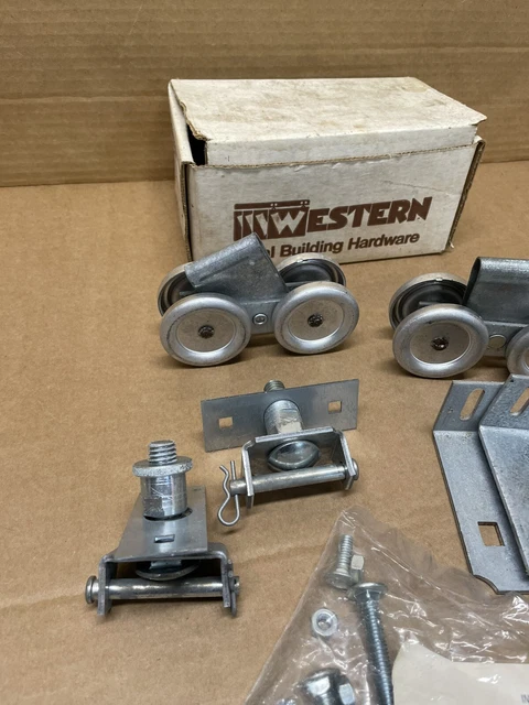 Barn Door Roller Hanger, 2-1/8" Ball Bearing Wheels Pair Western Products 107-L 2