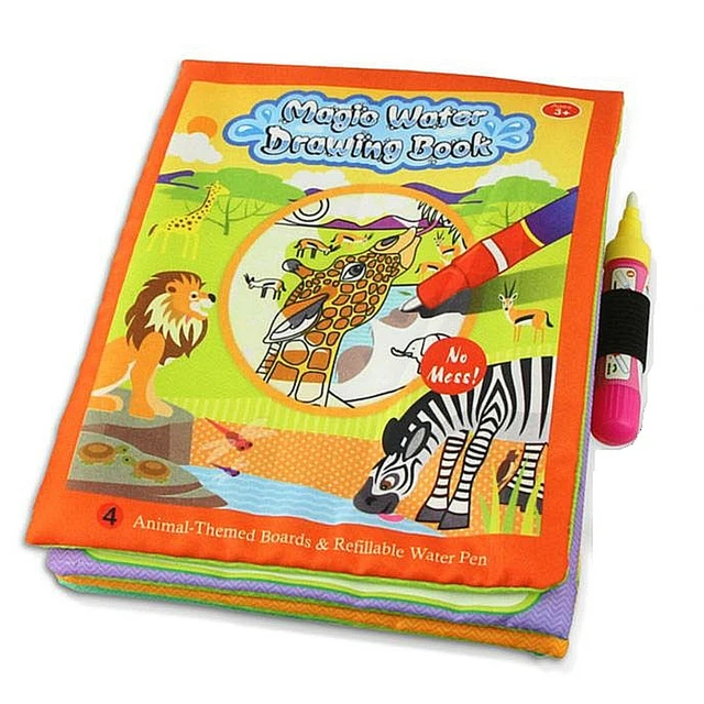Kinder Malbuch Malen mit Wasser Stoffbuch Baby Aqua Doodle Malmatte Tiere Stift