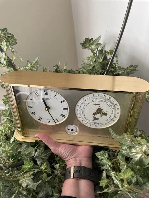 RARE VINTAGE SEIKO Quartz Brass World Time Clock Made By The Seikosha ...