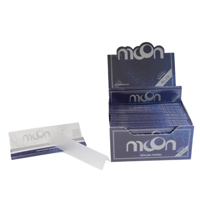 1 Box 50 Booklets Moon Blue Rice Paper Tobacco Rolling Papers King Size 108x45mm