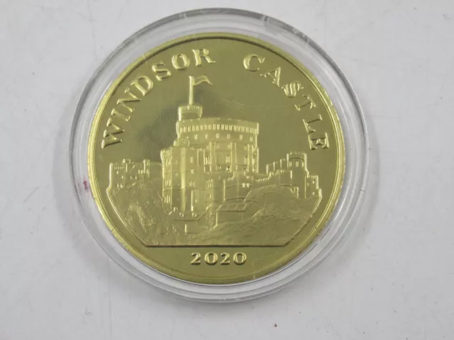 Coin Windsor Castle 2020 Souvenir Gold Coloured Coin In Case T2080 AC160 2