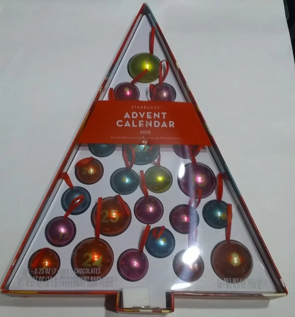 STARBUCKS ORNAMENT ADVENT Calendar 25Pc Fillable Balls Countdown