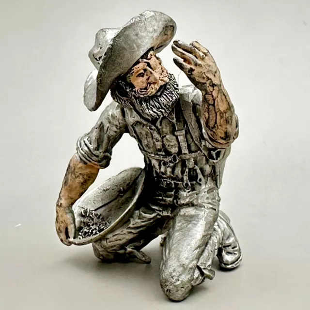 Gold Prospector Panning Miner Figurine Pewter Sculpture Miniature