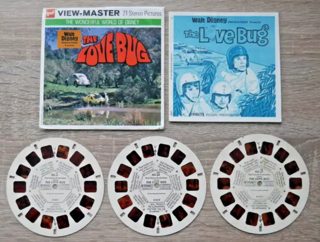 THE LOVE BUG Viewmaster Reels Set B501 Walt Disney 1968 Rare