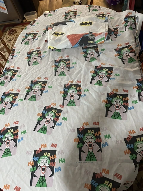 Sábanas de cama doble planas y ajustadas de colección Batman 1989 DC Comics señal comodín retro