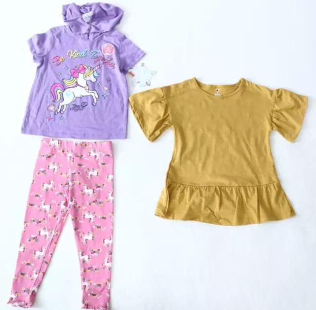 Girls 3 Piece JoJo Siwa Pants Set Short Sleeve Dress Size 4T/4 NEW