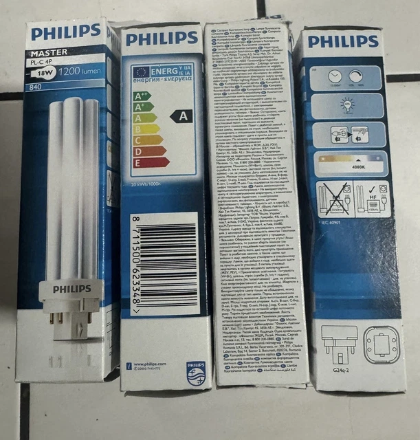 Master Pl PHILIPS MASTER PL-C 18W/830 4p kompaktleuchtstofflampe EUR 4,00 ...