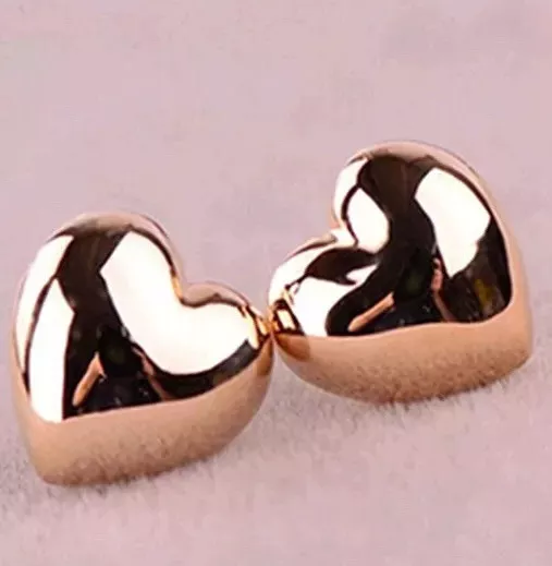 50 x Pairs Of Gold Heart Stud Earrings Wholesale Joblot Car Boot Jewellery C