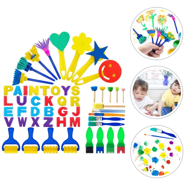1 juego de pinceles para niños esponja pinceles hágalo usted mismo pintura pincel pinel niños