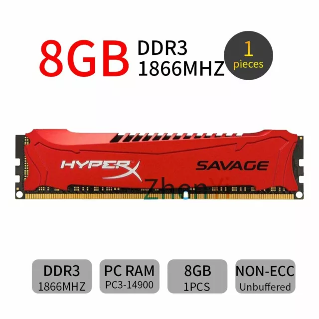 Kingston HyperX SAVAGE 8GB 4GB 1866MHz DDR3 PC3-14900 240Pin Desktop Memory BT