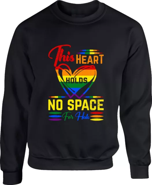 LGBT Pride Month Jumper No Space For Hate Rainbow Gay Pride Awareness Sweatshirt