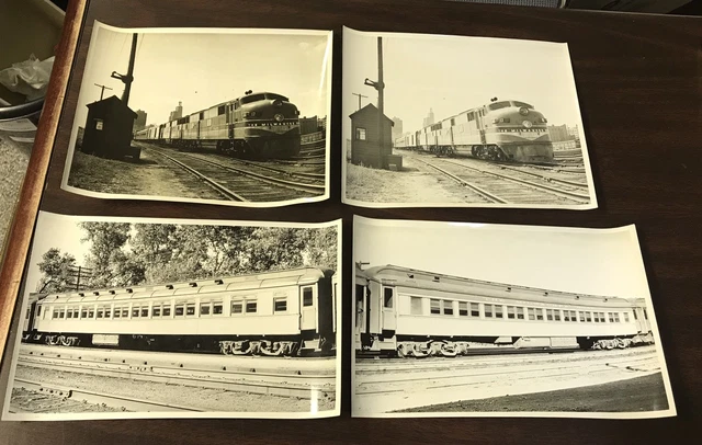 Lot of (4) The Milwaukee Road WI Train Railroad Locomotive Photos 1940’s-1960’s