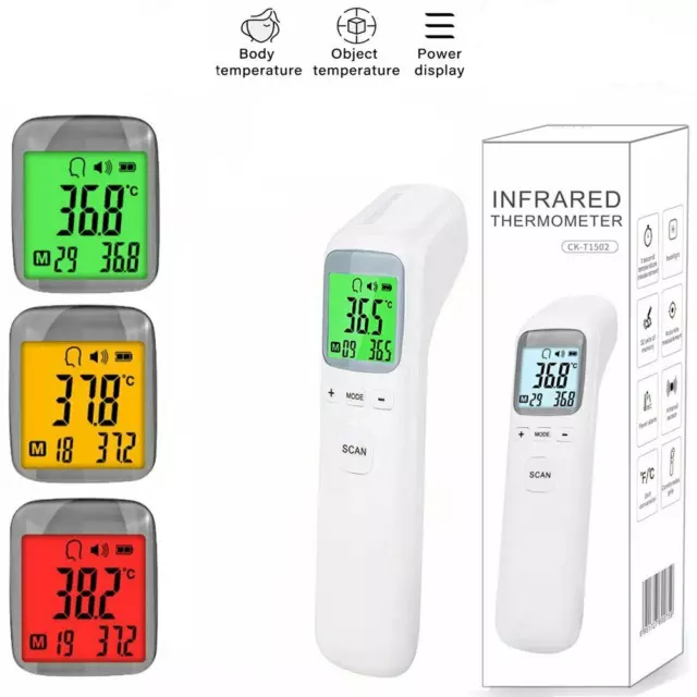 Termómetro de temperatura infrarroja digital frente bebé adulto pistola corporal sin contacto