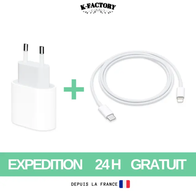 Chargeur Iphone Rapide 20W + Cable Usb-C Pour Iphone 8-X-Xs-Xr-11-12-13-14 Ipad
