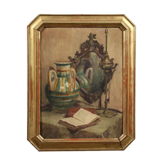 Cuadro Bodegón Acuarela Sobre Cartulina - Italia 1892 🇮🇹