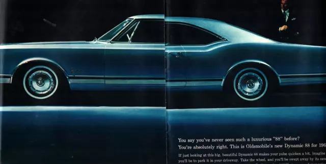 1965 Oldsmobile Dynamic 88 Delta Holiday Coupe Vintage Original Print Ad 2 Page
