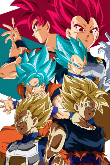 Dragon Ball Super Poster Goku Blue Kaioken 12inx18in Free Shipping