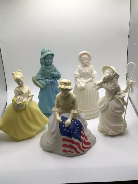 5 Vintage Avon Collectible Women Cologne Bottles Betsy Ross ~  Bo Peep ~ ETC